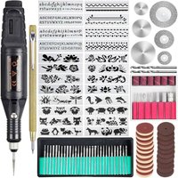 Kinsi - 108 Stück Elektrischer Gravierstift- Multifunktionaler kabelgebundener Gravierstift, Rotierendes Bastelwerkzeug für Schmuck, Glas, Holz, von KINSI