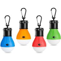 Kinsi - Campinglampe, 4 Stück LED-Campinglaterne mit Haken, tragbare Campingzeltlampe von KINSI