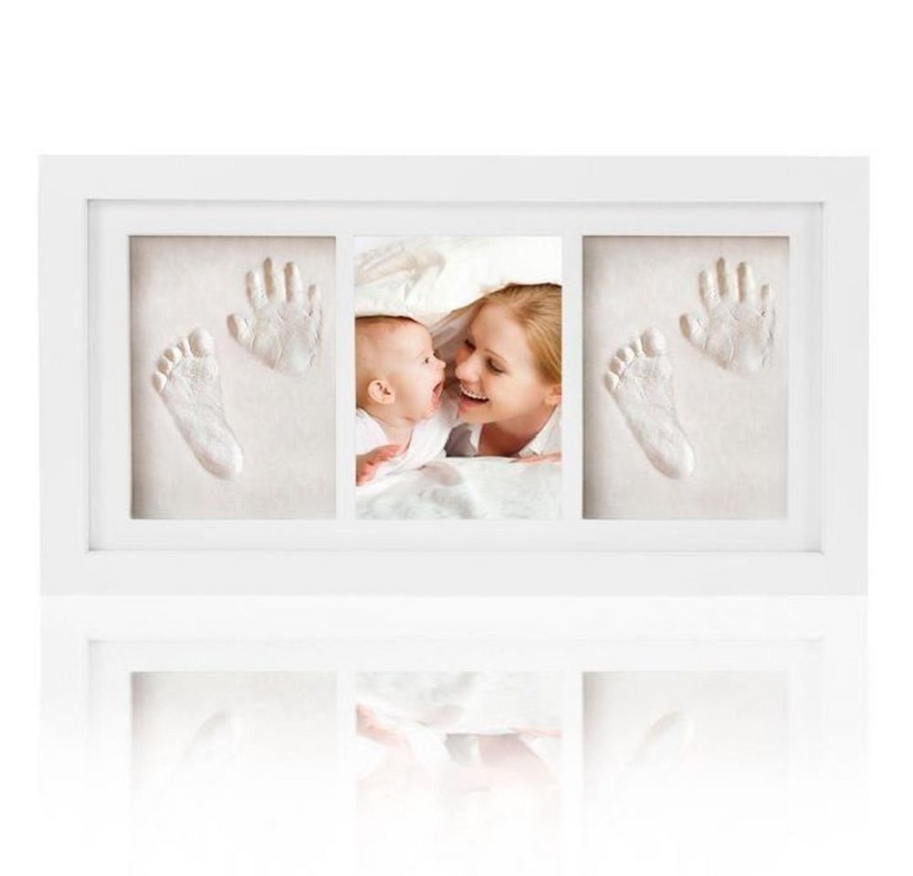 KINSI Bilderrahmen Baby Abdruck-Set, Fuß-Abdruck, kein Hautkontakt, für Kinder von 0 bis 12 Monaten von KINSI