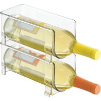 Kinsi - Flaschen Weinregal- 2 Ebenen, für 2 Flaschen,Freistehendes Weinregal aus Kunststoff, transparent von KINSI