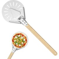 Gelochte Pizzaschaufel mit Hochtemperaturbeständigkeit für den Backofen zum Backen von Hauspizza, Broten von KINSI