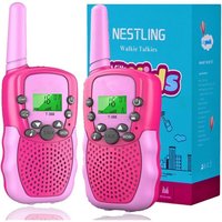 Kinsi - Kinder-Walkie-Talkie, 8 Kanäle, Spielzeuggeschenke für 3–12 Jahre, Camping, Outdoor-Abenteuer (1 Paar, Pink) von KINSI