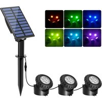 Led Teich Solarlampen, 6 Farben, Wasserdicht IP68,Automatische Ein/Ausschaltung, Solarleuchten für Teich,Garten(3 in 1). von KINSI