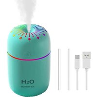 Luftbefeuchter- kühler Nebel, Mini-Luftbefeuchter, tragbarer Luftbefeuchter, 300 ml, bunte Lichter von KINSI