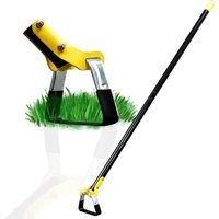 Manueller Unkrautvernichter, Hacke Gartenwerkzeug, Hacke mit Bügel und verstellbarer Schnalle zur Unkrautvernichtung 30-61 Zoll, Schwarz von KINSI