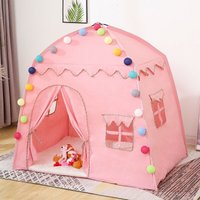 Spielzelt Spielhaus, 135 x 105 x 125 cm, faltbares kleines Haus, geeignet für drinnen und draußen – Rosa von KINSI