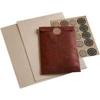 Umschläge- 5 feuerbemalte Umschläge + 16 Blatt Papier + Aufkleber von KINSI