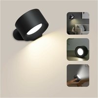 Wandleuchte, mit USB-Ladeanschluss, Touch-Steuerung, 3 Helligkeitsstufen, 3 Temperaturen, um 360° drehbare Lampe von KINSI