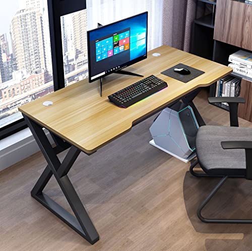 KINSL Bested X-förmiger Gaming-Schreibtisch, Computertisch, Hochleistungs-Gaming-Computertisch mit Kohlefaseroberfläche/großes Mauspad für PC, großer Computertisch für Zuhause und Büro, DL 140 cm von KINSL