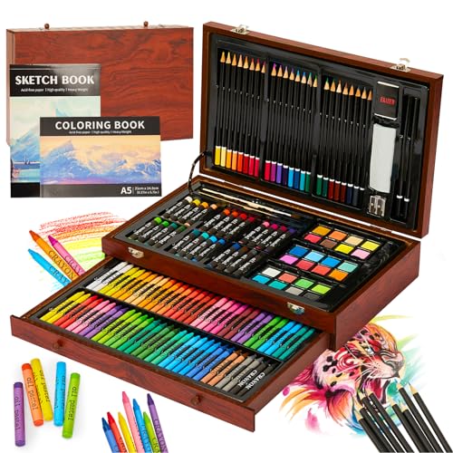 KINSPORY Premium Malkoffer Deluxe 146-teilig Malset für Kinder Anfänger Tolles Buntstifte Set, Wasserfarben, Ölpastellfarbe, zeichenstifte, Bleistifte als Zeichenset Geschenk Kinder KINSPORY Premium Malkoffer Deluxe 146-teilig Malset für Kinder Anfänger Tolles Buntstifte Set, Wasserfarben, Ölpastellfarbe, zeichenstifte, Bleistifte als Zeichenset Geschenk Kinder von KINSPORY