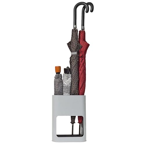 KINSTON - Schirmständer grau minimalistisches Design - Maße 21 x 28 x 9 cm, stabil mit abnehmbarer Ablage für schnelles Trocknen - Kapazität bis zu 4 Regenschirme, ideal für kleine und große von KINSTON