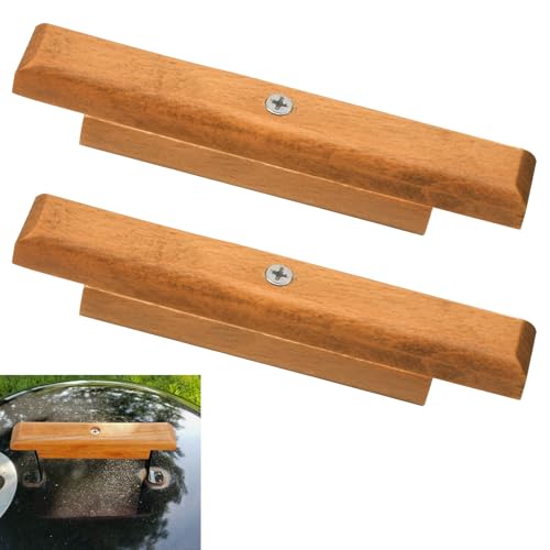 2 Stück Custom Holz Ersatzgriff für Weber Holzkohlegrill, passend für 57,1 cm und 47 cm One Touch Grills auch für viele ähnliche Grills und Smoker von KINTLE