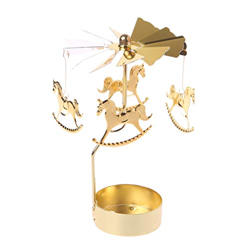 KINTRADE Golden Rotierenden Kerzenständer Kerzenhalter Stand Licht Geschenk Hochzeit Dekoration - Karussell von KINTRADE