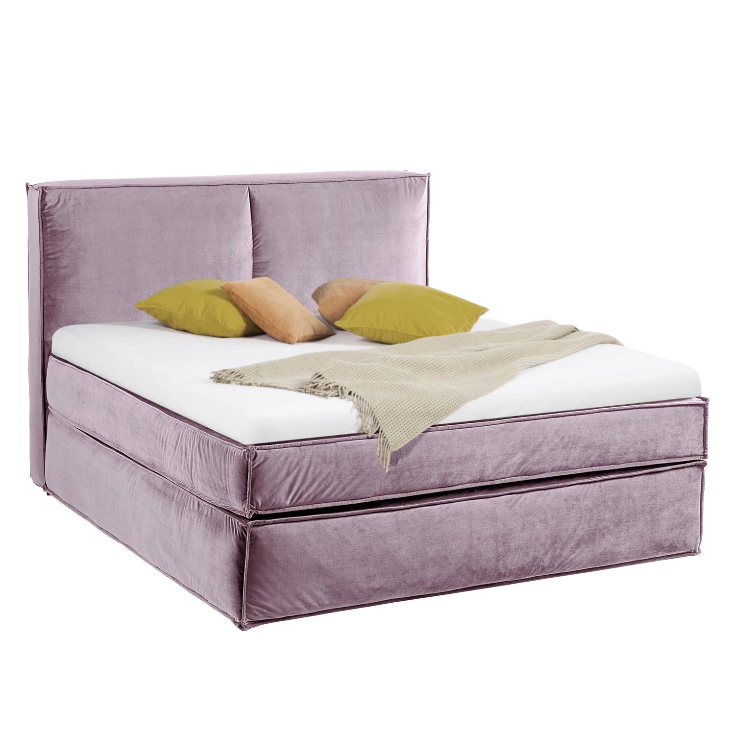 Boxspringbett Kinx 180x200 cm Samt Rosa mit Matratze/Topper von Studio Copenhagen