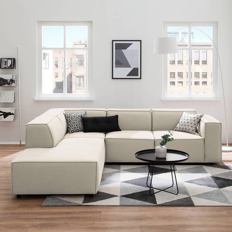 Ecksofa Kinx III 2-Sitzer Altweiß Strukturstoff 259x70x234 cm (BxHxT) Modern von Studio Copenhagen