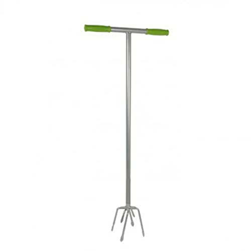 KINZO GARDEN Gartenkralle – Unkrautstecher Ergonomischer Griff – Unkraut Entferner Gerät Kultivieren - Gartengeräte für Unkraut – 96 x 38 cm – Gartenwerkzeug Robuster Stahl – Grün/Silber von KINZO GARDEN
