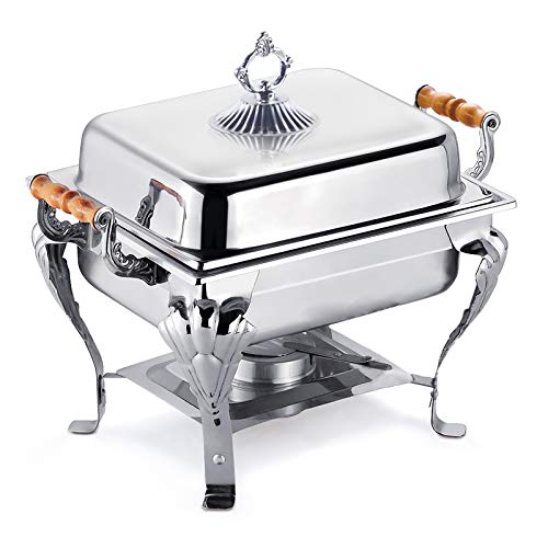 KIOPOWQ Speisenwärmer Chafing Dish Warmhaltegerät Warmhaltebehälter Edelstahl für Hochzeiten Buffets Restaurant Hotel Party von KIOPOWQ