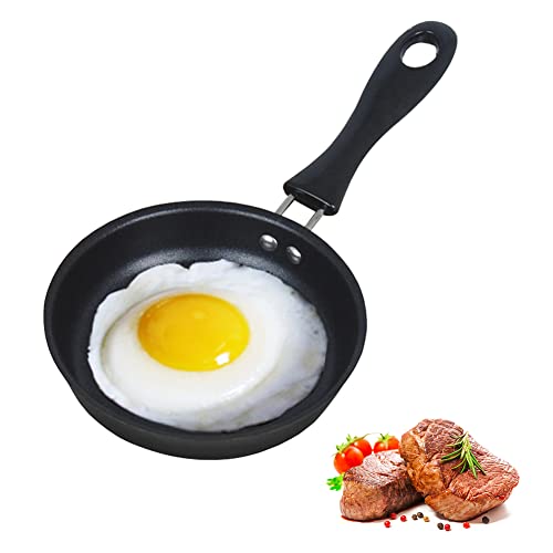 KIPIDA Mini Bratpfanne, 12CM Klein Pfanne Antihaft Eierpfanne Mini Edelstahl Frying Pans Tragbare Mini-bratpfanne Antihaftbeschichtung Spiegeleipfanne für Eiern, Speck, Schinkenscheiben, Steaks von KIPIDA