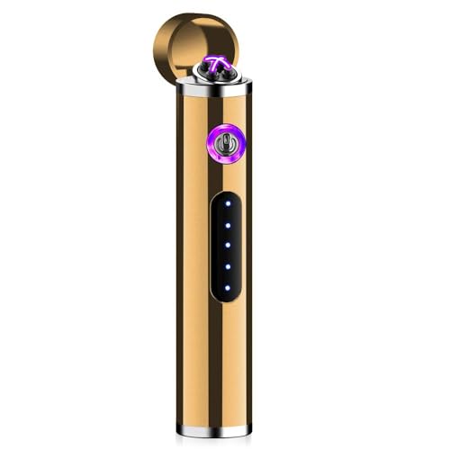 KIPIDA Mini USB Feuerzeug Touchscreen, Elektro Feuerzeug Lichtbogen Feuerzeug Aufladbar Flammenloses Feuerzeug Tragbares Winddichtes Feuerzeug zum Geburtstag Geschenk für Muttertag Männer/Frauen von KIPIDA