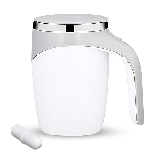 KIPIDA Selbstrührender Becher, 380ML Selbstrührende Tasse Edelstahl Elektrische Self Stirring Mug Automatische Magnetische Rührbecher Kaffeetasse Magnetrührer für Kaffee, Milch, Heiße Schokolade, Tee von KIPIDA