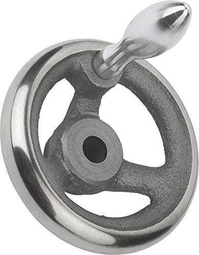 KIPP – Bedienteile | Normelemente K0671.2125X14 Handrad ohne Nut Grauguss, Komp:Stahl, D2=14, D1=125, 125mm 14mm von KIPP - Bedienteile | Normelemente