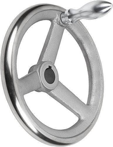 KIPP – Bedienteile | Normelemente K0671.5140X16 Handrad mit Nut Grauguss, Komp:Stahl, D2=16, D1=140, 140mm 16mm von KIPP - Bedienteile | Normelemente