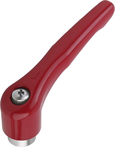 KIPP Klemmhebel Gr.5 M12 Zink, rot RAL3003, Komp:Edelstahl, 1 Stück, Rubinrot RAL3003, K0123.51227 von KIPP - Bedienteile | Normelemente