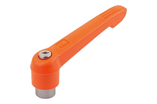 KIPP Klemmhebel K0270 mit Innengewinde M6 aus Edelstahl und Kunststoffgriff orange, Gr.2 von KIPP - Bedienteile | Normelemente