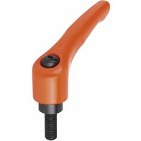 Klipp Klemmhebel (Klemmgriff) mit Gewindestift Spannhebel m 8 x 25 mm orange von KIPP