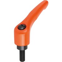 Kipp - Klipp Klemmhebel (Klemmgriff) mit Gewindestift Spannhebel m 8 x 50 mm orange von KIPP