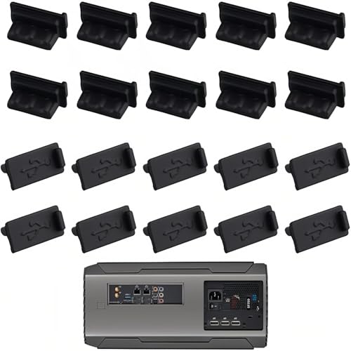 KIQAWEE 40 Stück USB Staubkappe Silikon, USB-A Schutzstopfen wasserdicht & abnehmbar, 15.2mm x 7.2 mm, USB Silikon Staubschutz für Laptop/Desktop USB2.0/3.0, Schwarz KIQAWEE 40 Stück USB Staubkappe Silikon, USB-A Schutzstopfen wasserdicht & abnehmbar, 15.2mm x 7.2 mm, USB Silikon Staubschutz für Laptop/Desktop USB2.0/3.0, Schwarz von KIQAWEE