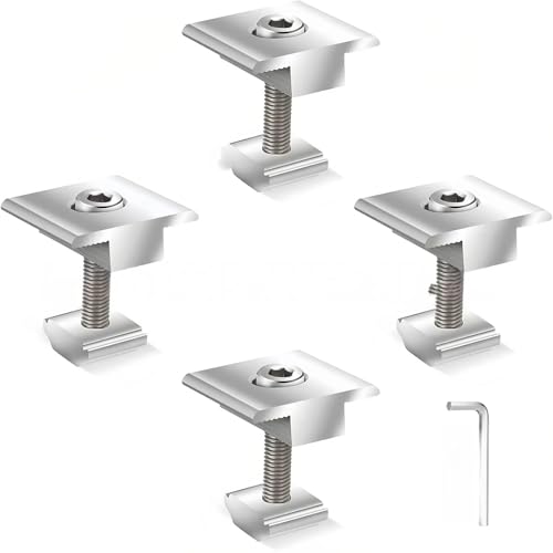 Set of 4 Centre Clamp 30 mm, Adjustable Solar Panel Connectors Module Clamps, Solar Photovoltaic Clamps für sichere befestigung solarmodul, universelle solarmodul halterung und halterung solarpanel von KIQAWEE