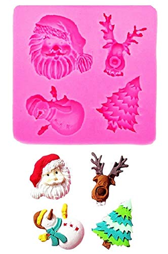 KIRALOVE Silikonform in Form von weihnachtsmann - Rentier - Weihnachtsbaum - schneemann - Heimwerker - Hobby - abgüsse - Schablone für bastelzwecke von KIRALOVE