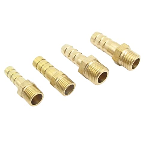 KIRANDY 4 STÜCKE Messingrohrverschraubung, 4 mm - 12 mm Außendurchmesser Schlauchtülle x M8 - M18 metrisches Außengewinde, Anschlussadapter (Größe : M18x1.5 to 16mm) von KIRANDY