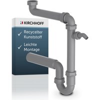Kirchhoff - eco-save ks Raumspar-Spültisch-Röhrensiphon, Grau, 1 1/2'IG x 50 mm, mit 3/4' Geräteanschluss von KIRCHHOFF