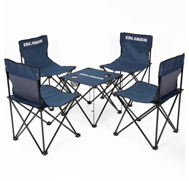 KIRKJUBOUR Essgruppe "Stjärna" Campingstühle mit Tisch 5er-Set von KIRKJUBOUR