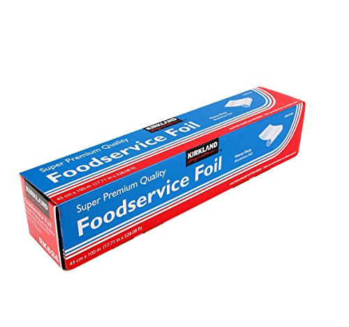 Kirkland Signature 45 cm x 100 m strapazierfähige super Premium-Qualitäts-Aluminium-Folie für Lebensmittel (2 Stück) von Kirkland Signature