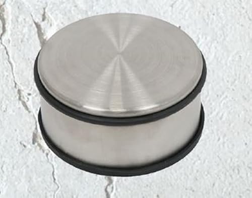 DESIGN Türstopper Silber klein 45mm hoch Massiv | Türstopper Boden Schwer | 1,2 kg | Door Stopper in modernem Design mit Gummiring zum Schutz der Türen - Tür Stopper von KIRNER