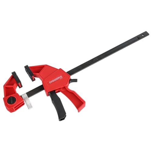 Diggers Profi Einhandzwinge [ Extra starke Spannkraft ] Spannweite 80 x 300mm - hoch belastbare Stahl Klemmzwinge für präzises fixieren von Werkstücken von KIRNER
