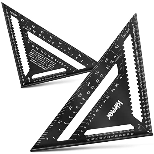 Kirner - 5in1 Zimmermannswinkel 30cm [ PROFI VERSION 2024 ] anreißen messen uvm - alles in einem - Schreinerwinkel aus hochwertigem Aluminium, Anschlagwinkel, Winkelmesser, Anreisswerkzeug von KIRNER