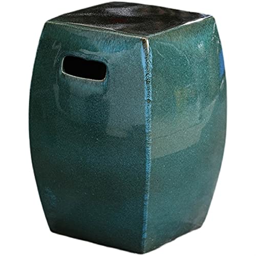 KIROJA Nostalgischer Retro-Keramikhocker, chinesischer Keramikhocker, Schuhwechselhocker, für Arbeitszimmer, Wohnzimmer (Farbe: Grün) von KIROJA
