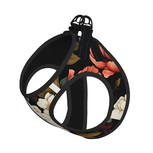 Hundegeschirr mit weißen und roten Blumen, ausgestattet mit reflektierenden Riemen und Schnellverschluss-Schnallen, geeignet für kleine Katzen und Hunde Hundegeschirr mit weißen und roten Blumen, ausgestattet mit reflektierenden Riemen und Schnellverschluss-Schnallen, geeignet für kleine Katzen und Hunde von KIRROWE