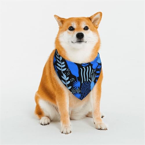 Hundehalstuch für kleine, mittelgroße und große Hunde, abstrakte blaue Pflanze, Dreieckstuch für Mädchen oder Jungen Hundehalstuch für kleine, mittelgroße und große Hunde, abstrakte blaue Pflanze, Dreieckstuch für Mädchen oder Jungen von KIRROWE