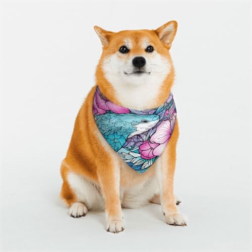 Hundehalstuch mit abstrakten Blumen für kleine, mittelgroße und große Hunde, Dreieckstuch für Mädchen oder Jungen Hundehalstuch mit abstrakten Blumen für kleine, mittelgroße und große Hunde, Dreieckstuch für Mädchen oder Jungen von KIRROWE