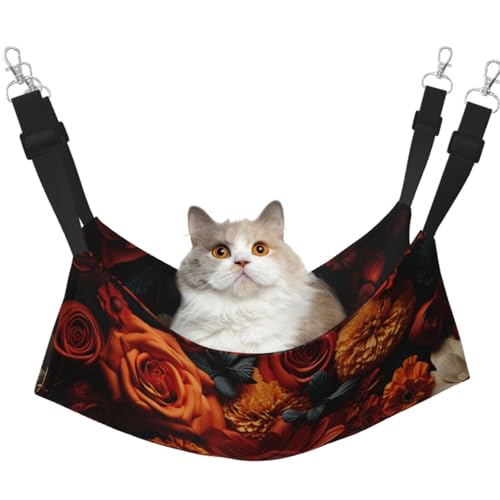 KIRROWE A Feast of Roses and Chrysanthemen Reversible Cat Hanging Hammock-Double-Sided Pet Cage Hammock Hanging Bed Resting Sleepy Pad for Small Animals Pets KIRROWE A Feast of Roses and Chrysanthemen Reversible Cat Hanging Hammock-Double-Sided Pet Cage Hammock Hanging Bed Resting Sleepy Pad for Small Animals Pets von KIRROWE