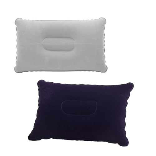 KIRVOS 2er-Set aufblasbare Reisekissen (34x22 cm) – Ultraleicht & kompakt für Camping, Strand & Flugreisen von KIRVOS