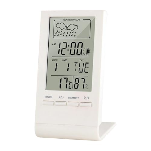 KIRVOS Digitale Temperaturstation mit Innen-/Außen-Thermometer, funkgesteuerter Uhr, Trendanzeige, Tischuhr mit Datum & Wochentag von KIRVOS