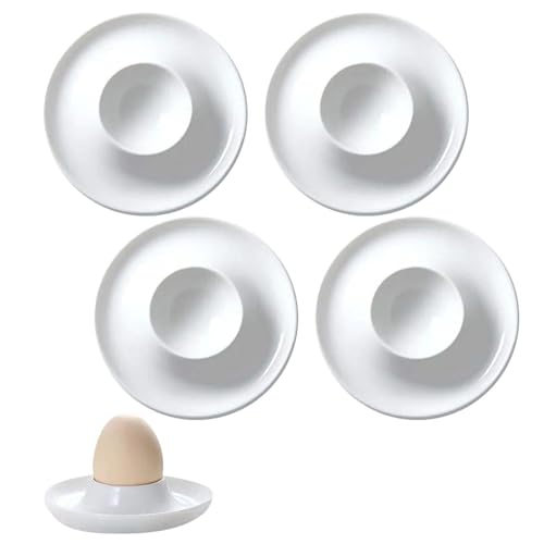 KIRVOS Eierbecher weiß, Eierbecher aus Kunststoff, Eierbecher, Frühstücksei-Halter-Set, stapelbar, Keramik, rund – Geeignet für Camping, zu Hause – 4Stück KIRVOS Eierbecher weiß, Eierbecher aus Kunststoff, Eierbecher, Frühstücksei-Halter-Set, stapelbar, Keramik, rund – Geeignet für Camping, zu Hause – 4Stück von KIRVOS