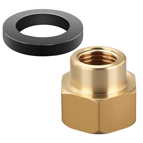 KIRVOS Gasherd Übergang Adapter,Gasschlauchverbinder aus Messing,Gasherde oder,Gasherde oder Kochfelder,1/2" R auf 1/4",Interner und externer Variabler Durchmesser 2-4 inkl. Dichtung für Gasschlauch von KIRVOS