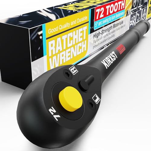 KIRXST Umschaltknarre 3/8 Zoll, Feinverzahnt Abtrieb 9,5 mm, 72 Zähne Umschaltbare Ratsche mit Schnellspanner, 230 mm Ratschengriff, Kleiner Betätigungswinkel 5° KIRXST Umschaltknarre 3/8 Zoll, Feinverzahnt Abtrieb 9,5 mm, 72 Zähne Umschaltbare Ratsche mit Schnellspanner, 230 mm Ratschengriff, Kleiner Betätigungswinkel 5° von KIRXST
